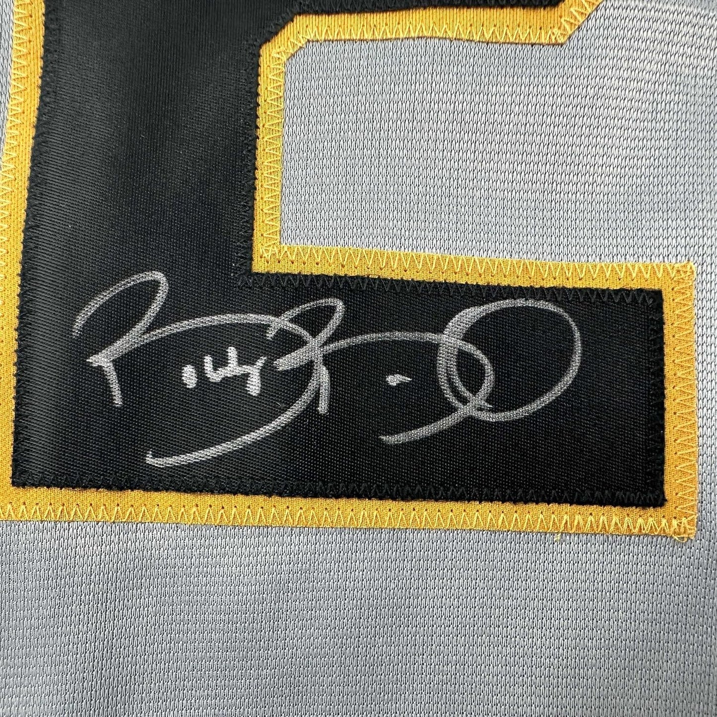 Framed Autographed/Signed Bobby Bonilla 35x39 Pittsburgh Grey Baseball Jersey JSA COA