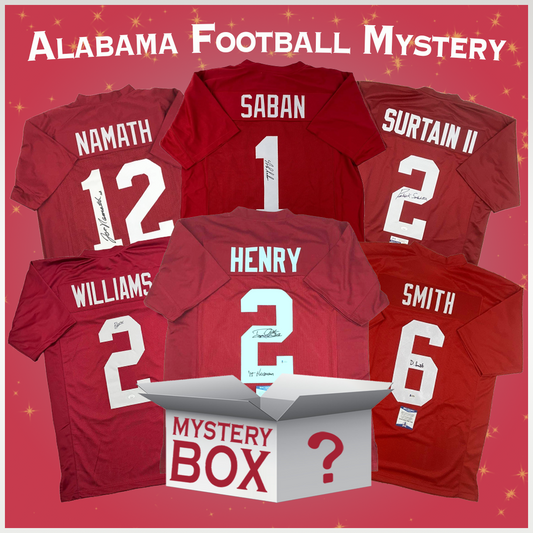 Autographed/Signed Alabama University College Football Jersey Mystery Box with PSA JSA or Beckett COA