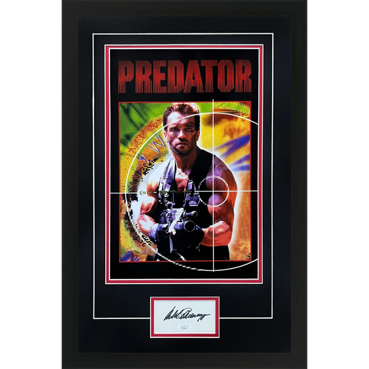 Arnold Schwarzenegger Autographed Predator Deluxe Framed 11x17 Movie Poster Piece - JSA