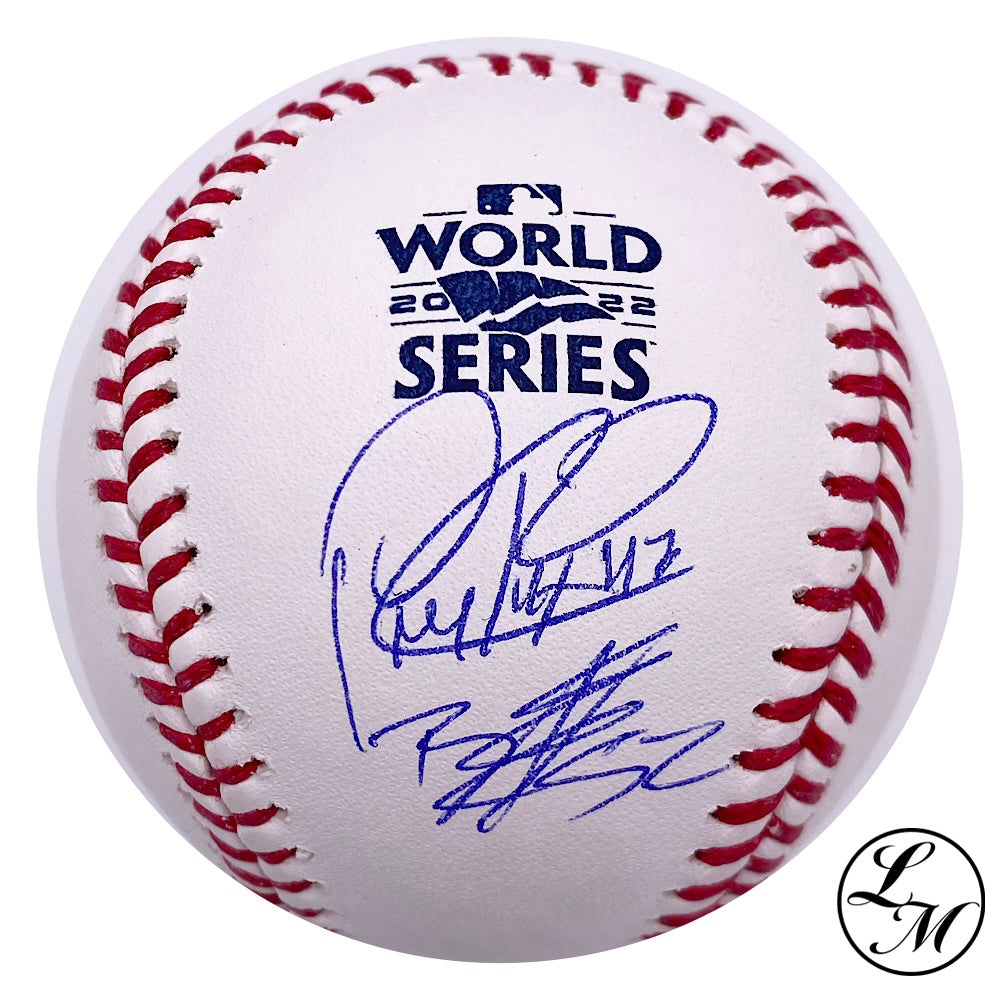 Bryan Abreu Rafael Montero Astros Autographed 2022 World Series Baseball COA