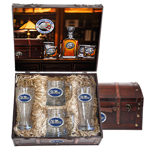 University of Mississippi "Ole Miss" Blue Logo Beer Chest Set