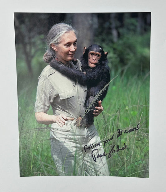 Jane Goodall Autographed 8x10 Photo Scientist Chimpanzee Expert