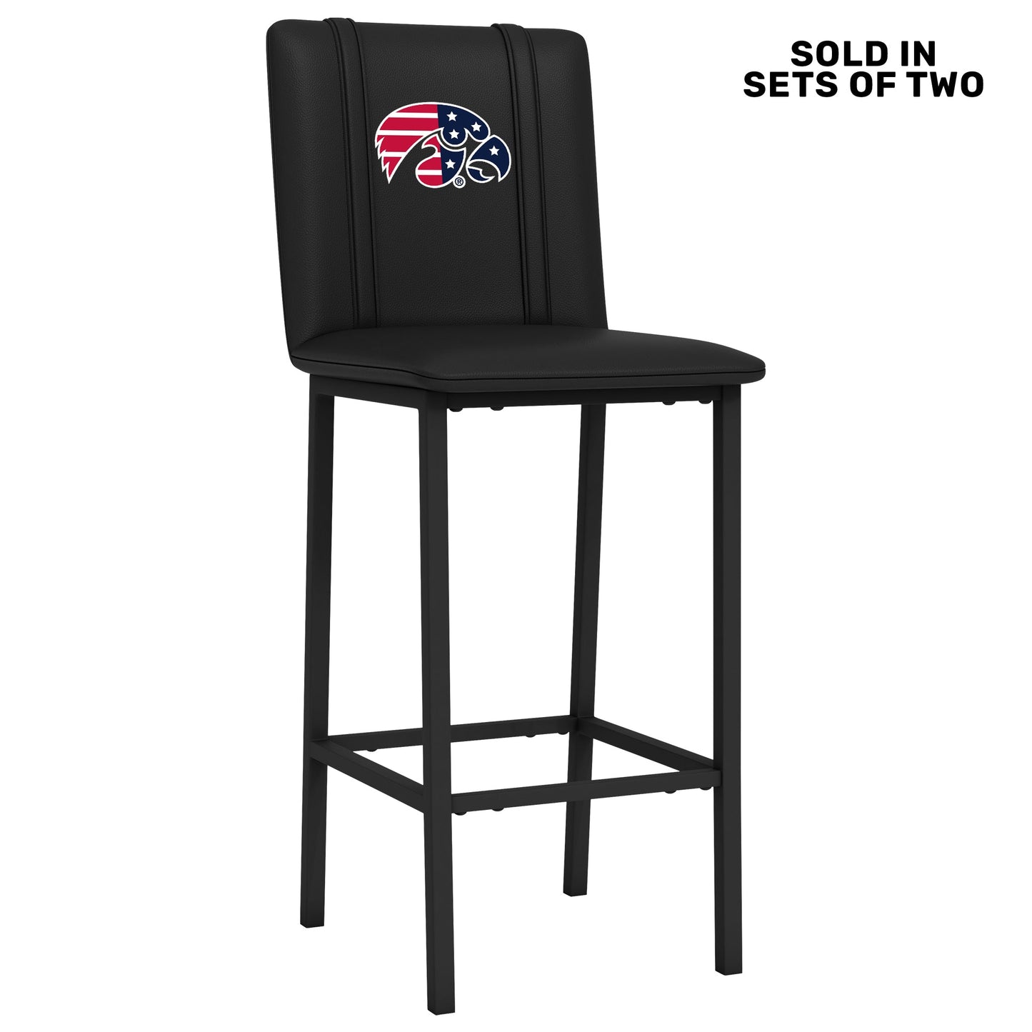 Bar Stool 500 with Iowa Hawkeyes Patriotic Primary Logo Set of 2