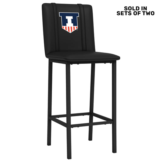 Bar Stool 500 with Illinois Fighting Illini Logo Set of 2