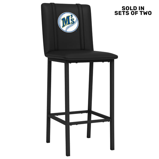 Bar Stool 500 with Seattle Mariners Cooperstown Secondary Set of 2