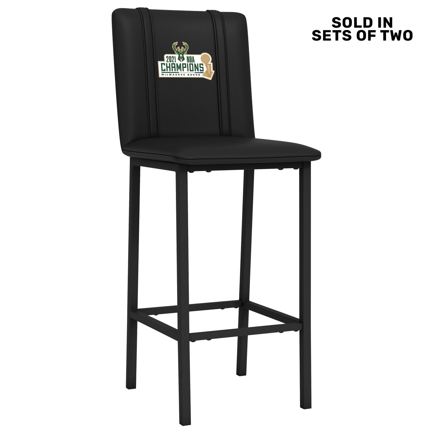 Bar Stool 500 with Milwaukee Bucks 2021 Champions Logo Set of 2