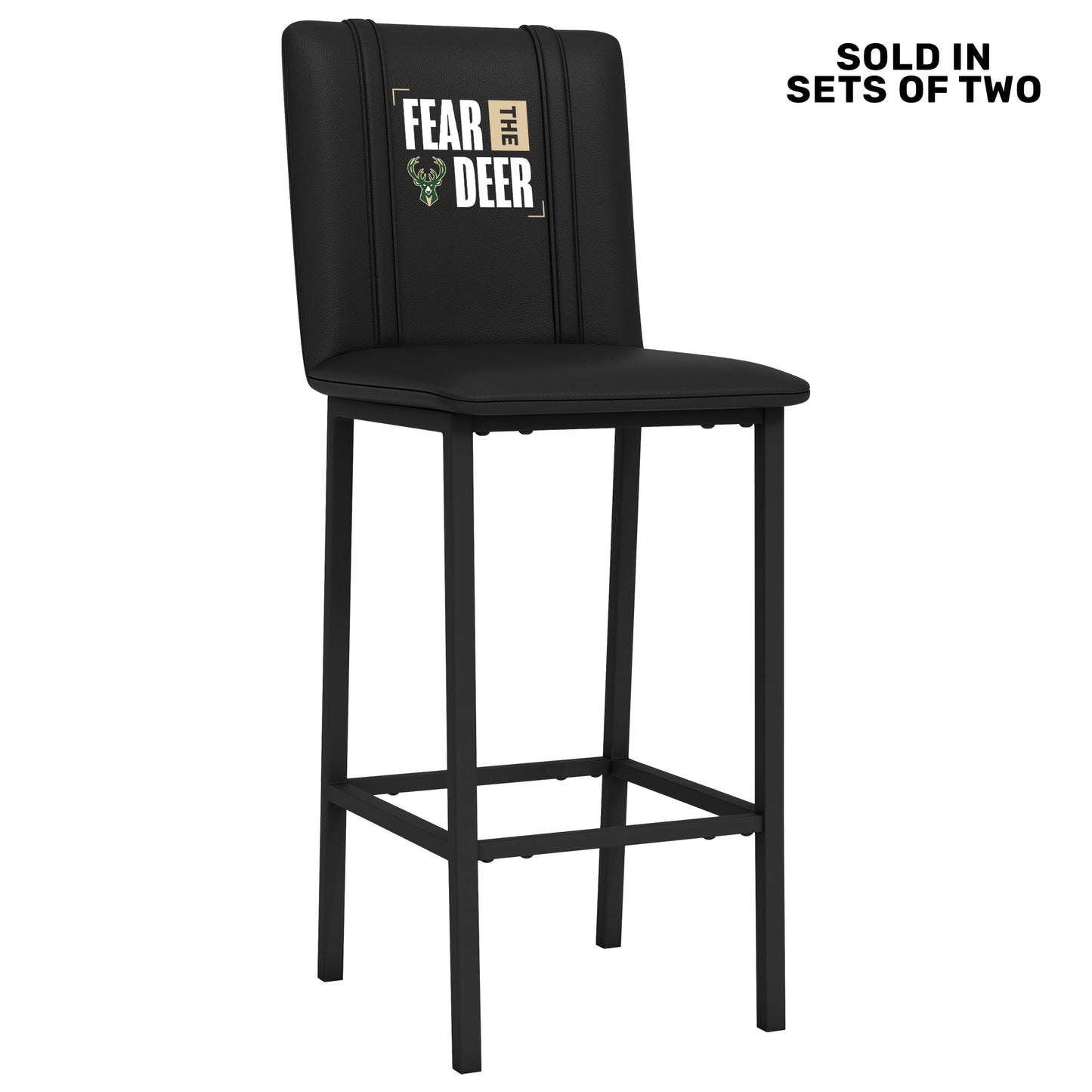 Bar Stool 500 with Milwaukee Bucks Fear the Deer Playoffs Logo Set of 2