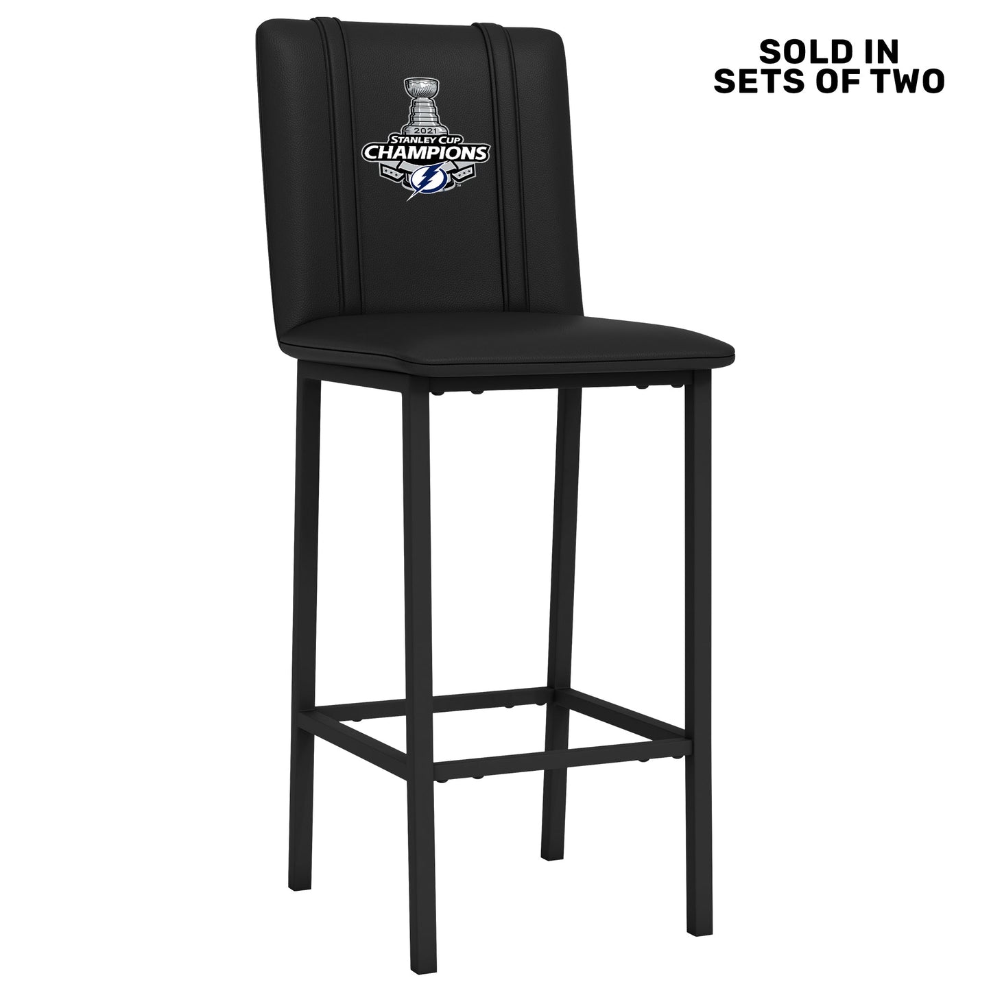 Bar Stool 500 with Tampa Bay Lightning 2021 Stanley Cup Champions Logo Set of 2