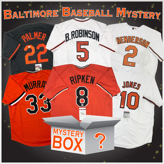 Autographed/Signed Baltimore Baseball Jersey Mystery Box with PSA JSA or Beckett COA