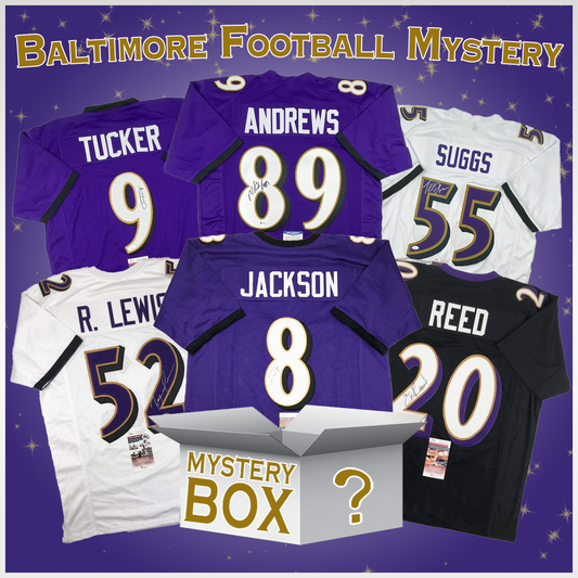 Autographed/Signed Baltimore Football Jersey Mystery Box with PSA JSA or Beckett COA