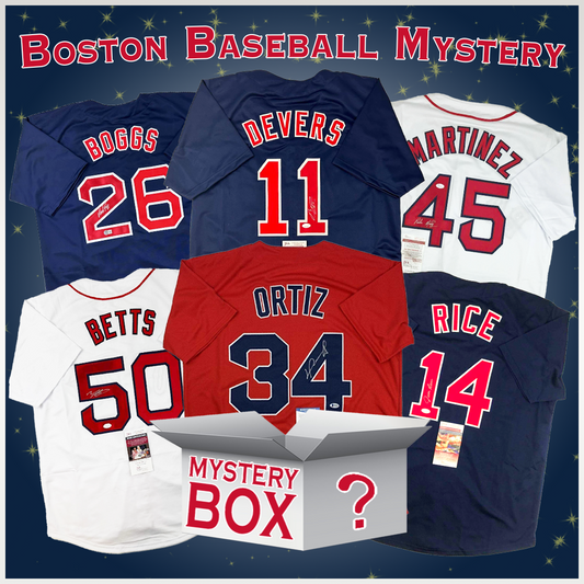 Autographed/Signed Boston Baseball Jersey Mystery Box with PSA JSA or Beckett COA