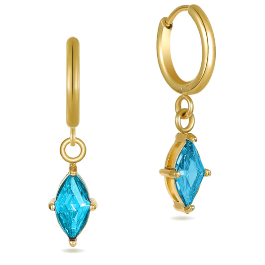 Turquoise Crystal Huggie Hoops