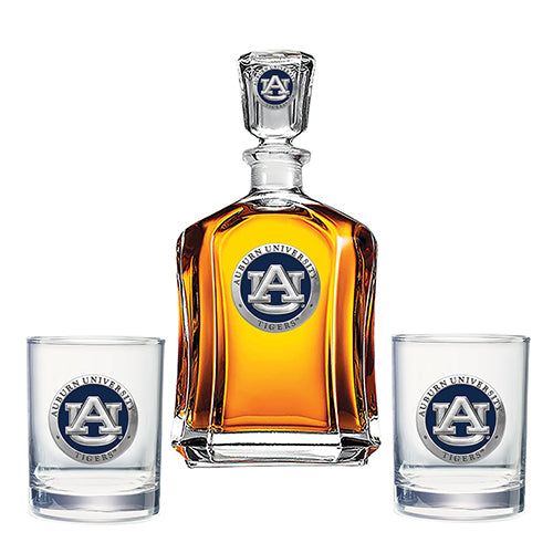 Auburn University Capitol Decanter with 2 Glasses