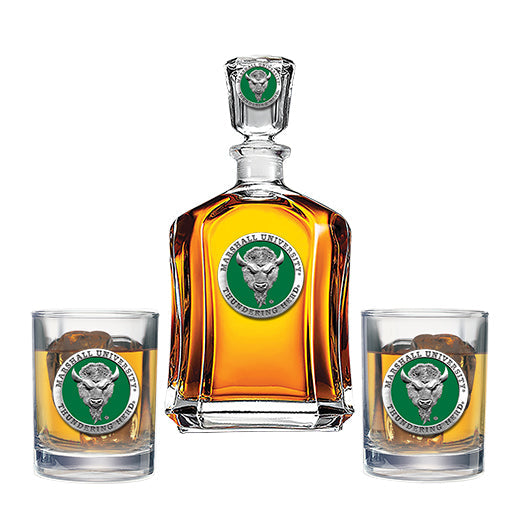 Marshall University Capitol Decanter with 2 Glasses