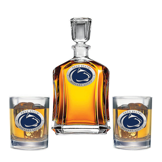 Penn State Capitol Decanter and 2 Glasses