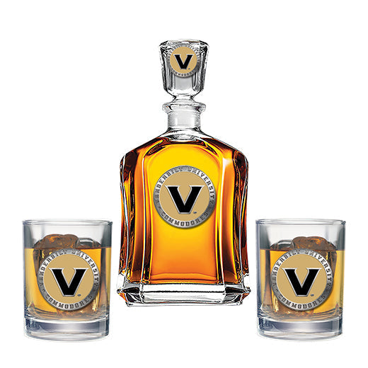 Vanderbilt University Capitol Decanter with 2 Glasses