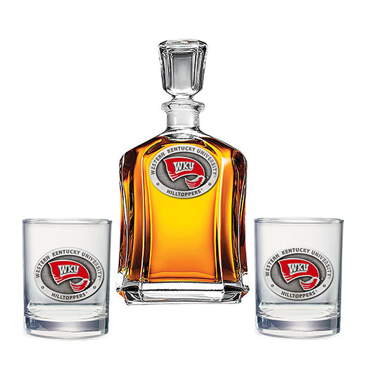 Western Kentucky University Capitol Decanter with 2 Glasses