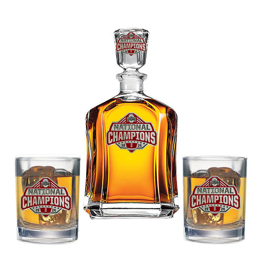 2024-25 Ohio State Football Championship Capitol Decanter with 2 Glasses