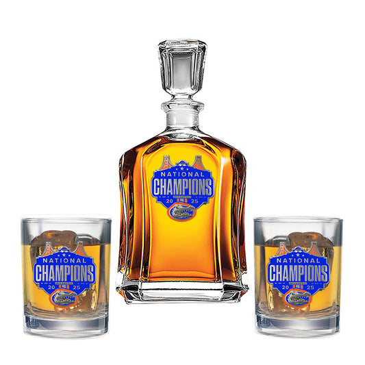 2025 Univ. of Florida Basketball Champ Capitol Decanter with 2 Glasses