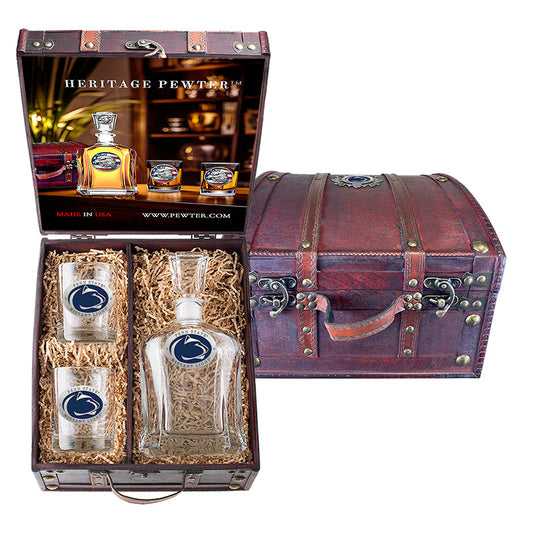 Penn State Capitol Decanter and 2 Glasses with Chest Box