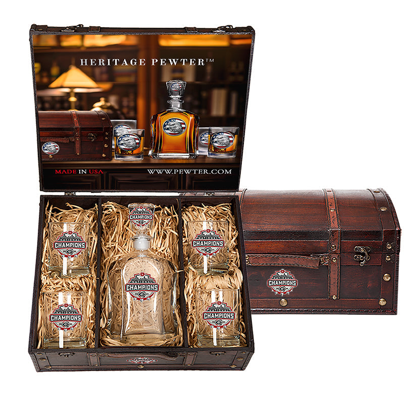 2021 Georgia Football Championship Capitol Decanter Chest Set