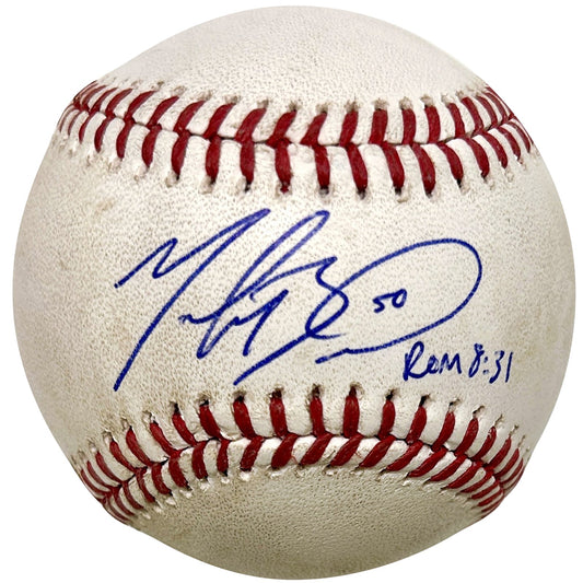 Mookie Betts Autographed Los Angeles Dodgers Official MLB Baseball w/ Bible Verse - JSA