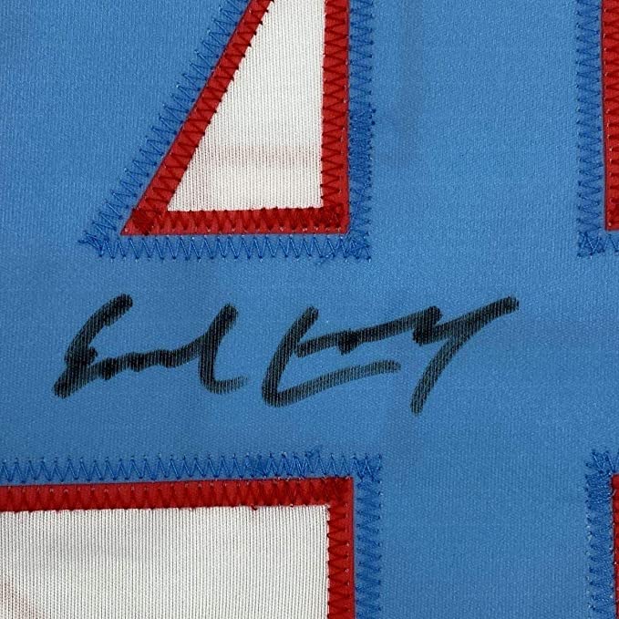Framed Autographed/Signed Earl Campbell 35x39 Houston White Football Jersey Beckett BAS COA