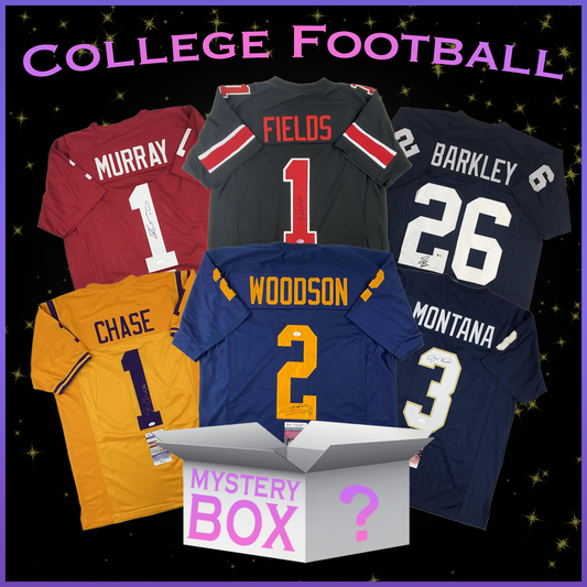 College Autographed/Signed Football Jersey Mystery Box with PSA JSA or Beckett COA