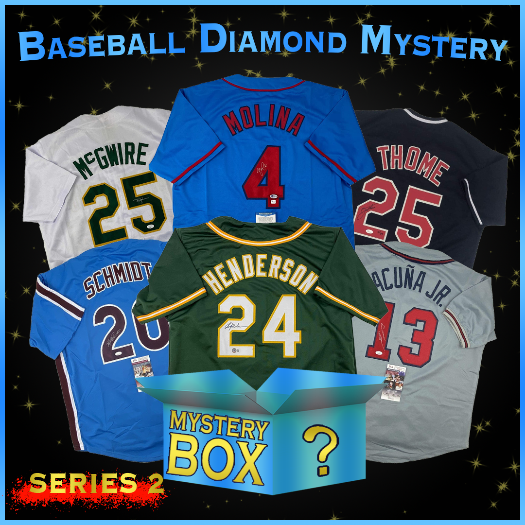 Autographed/Signed Baseball DIAMOND Series 2 Jersey Mystery Box with PSA JSA or Beckett COA