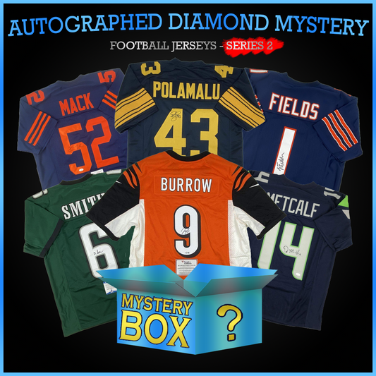 Autographed/Signed Football DIAMOND Series 2 Jersey Mystery Box with PSA JSA or Beckett COA