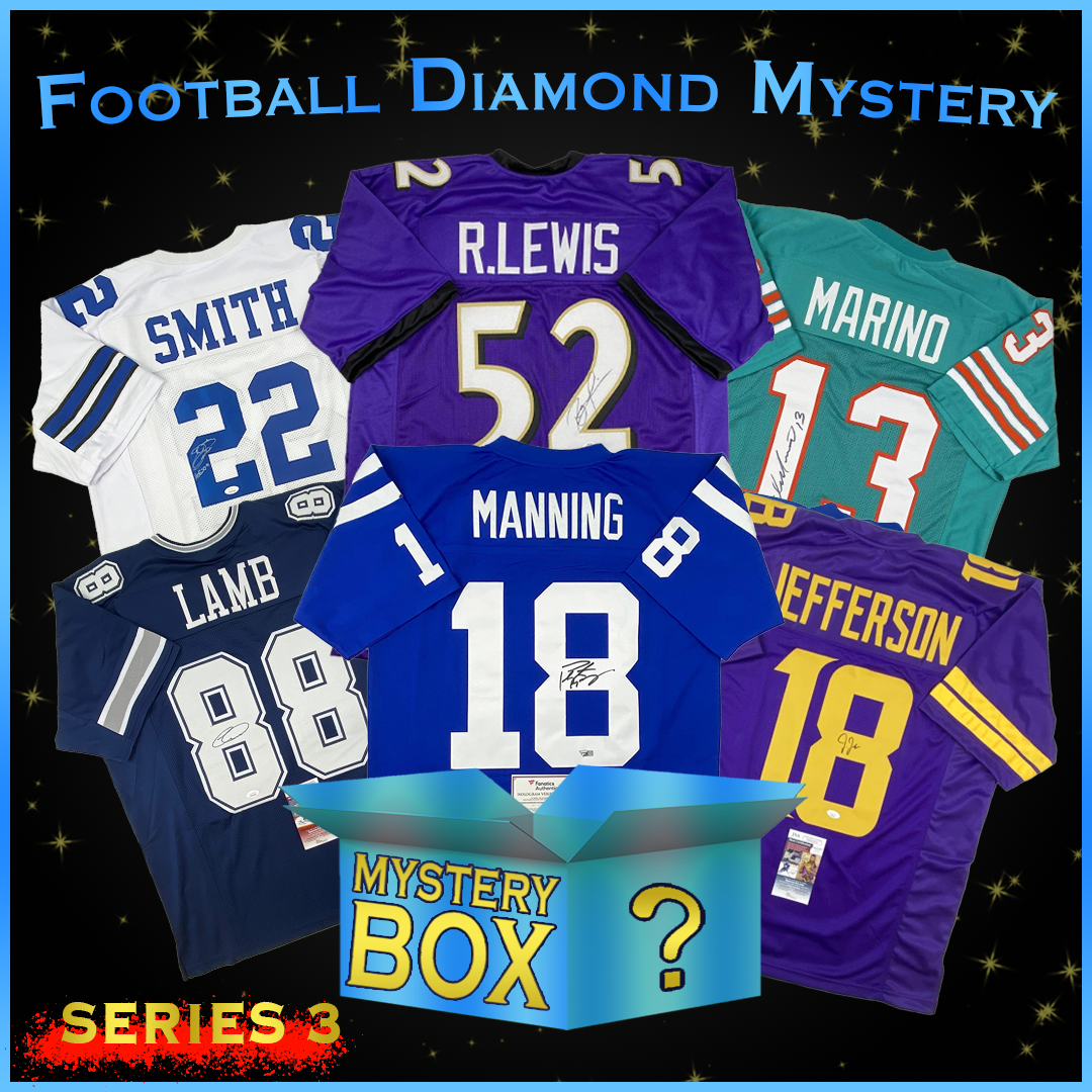 Autographed/Signed Football DIAMOND Series 3 Jersey Mystery Box with PSA JSA or Beckett COA