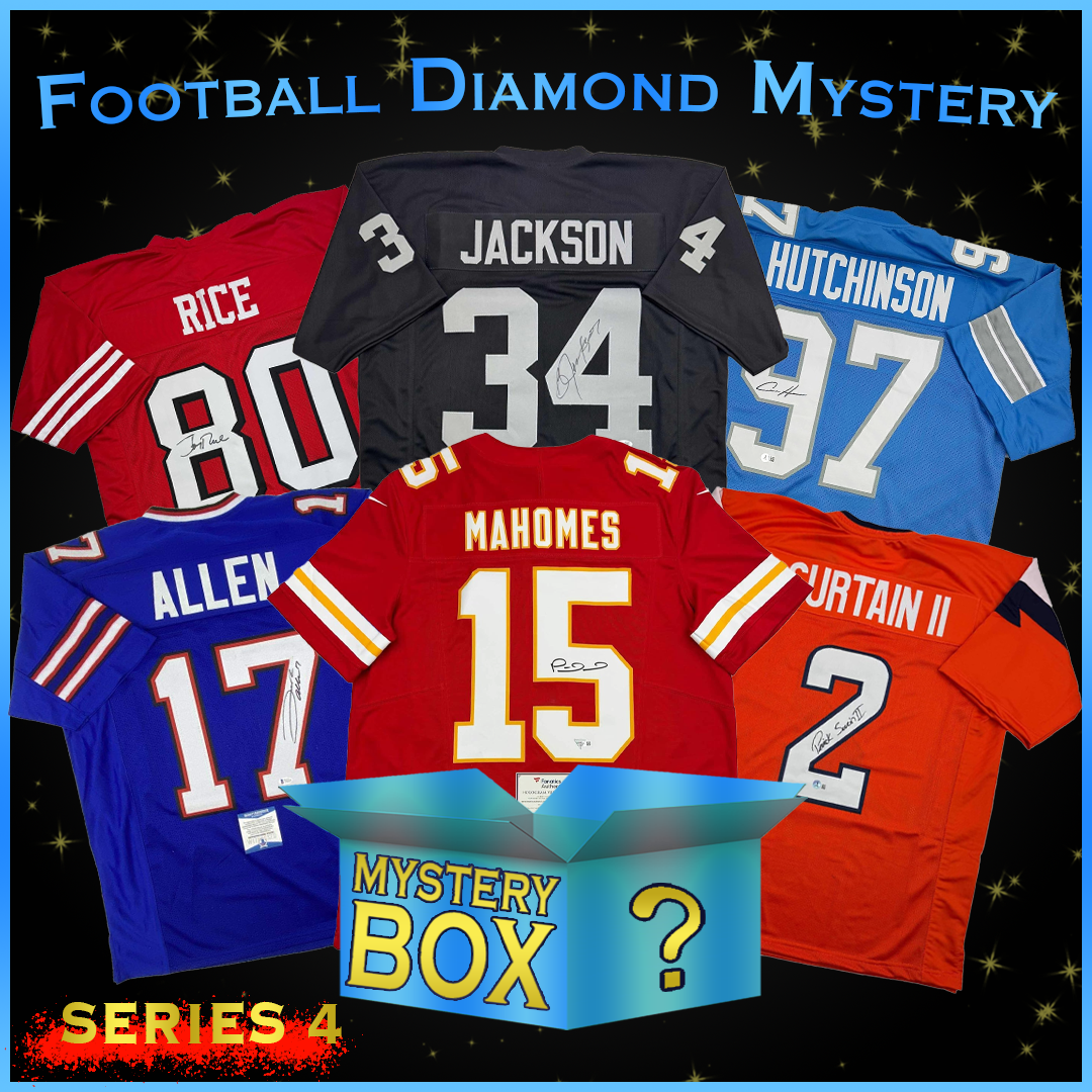 Autographed/Signed Football DIAMOND Series 4 Jersey Mystery Box with PSA JSA or Beckett COA