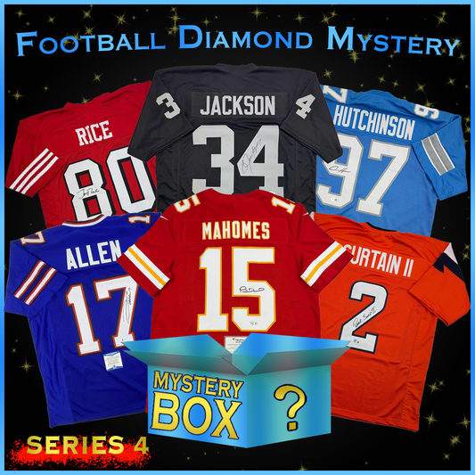 Autographed/Signed Football DIAMOND Series 4 Jersey Mystery Box with PSA JSA or Beckett COA