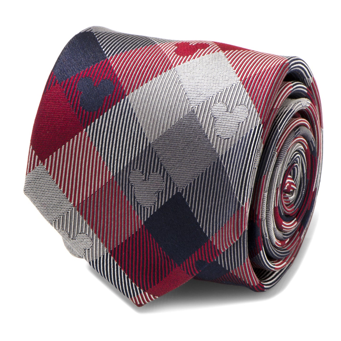 Disney Mickey Mouse Red and Blue Plaid Men's Tie