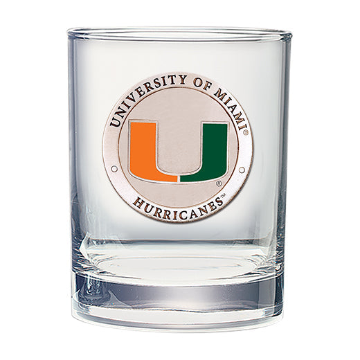 University of Miami Double Old Fashioned Glass