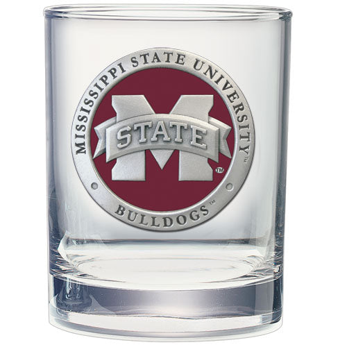 Mississippi State University Bulldogs "M" Logo Double Old Fashioned Glass