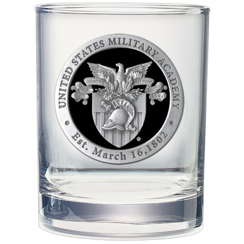 United States Military Academy Crest Double Old Fashioned Glass