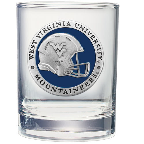 West Virginia University Helmet Double Old Fashioned Glass