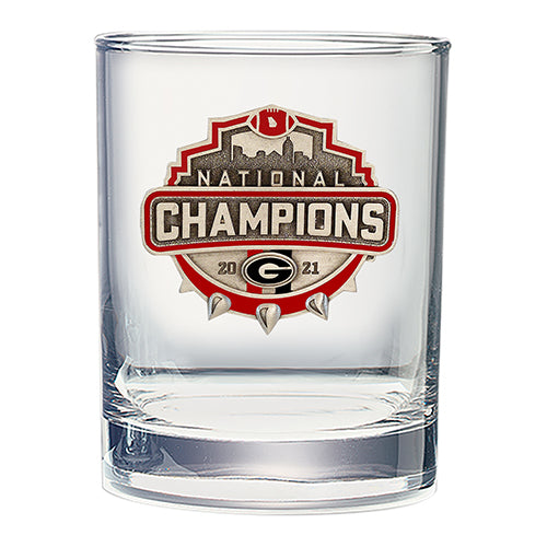 2021 Georgia Official Champion Logo Double Old Fashioned Glass