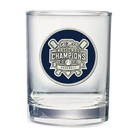 Ole Miss Baseball National Champions 2022 Double Old Fashioned Glass