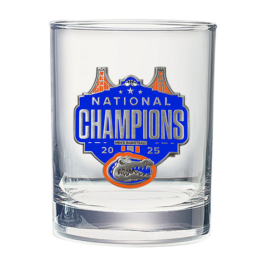 2025 Univ. of Florida Basketball Champ Double Old Fashioned Glass