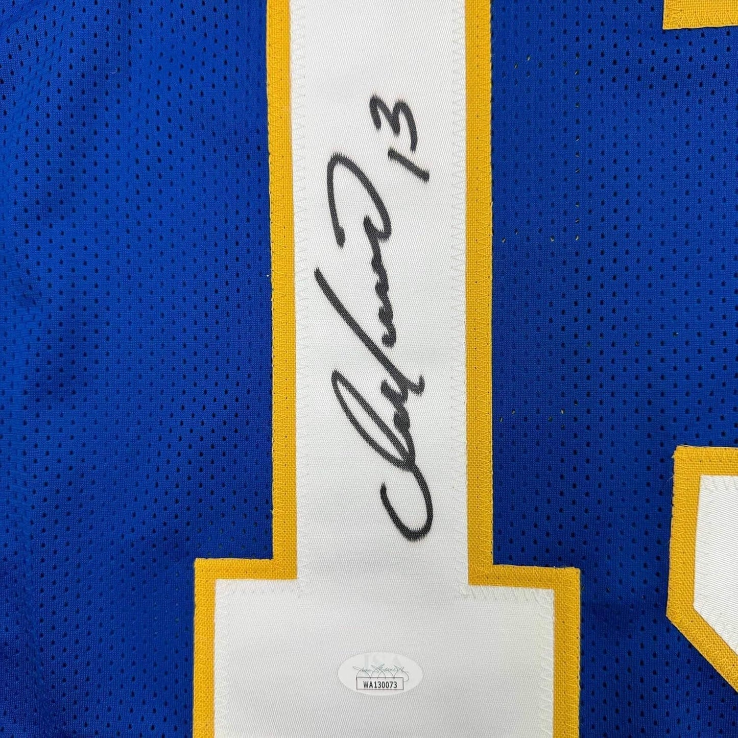 Framed Autographed/Signed Dan Marino 35x39 Pittsburgh Blue College Football Jersey JSA COA