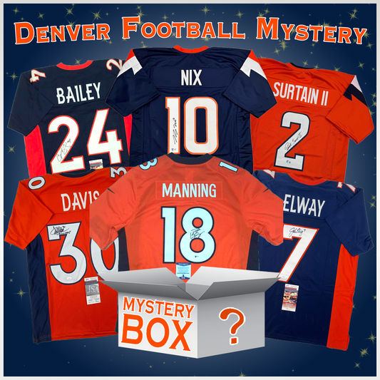 Autographed/Signed Denver Football Jersey Mystery Box with PSA JSA or Beckett COA