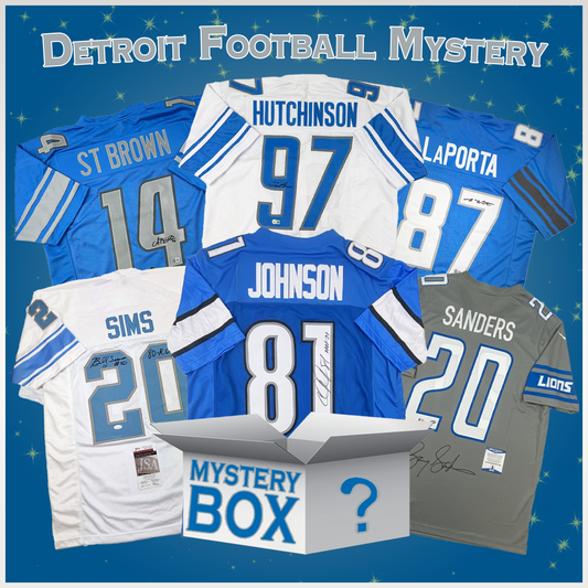 Autographed/Signed Detroit Football Jersey Mystery Box with PSA JSA or Beckett COA