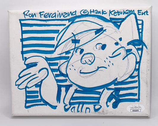 Ron Ferdinand Autographed & Sketched 6x8 Stretched Canvas Dennis The Menace JSA