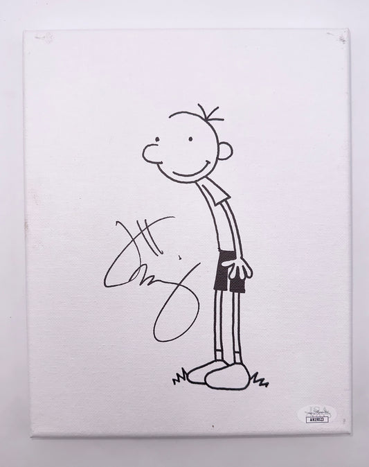 Jeff Kinney Autographed & Sketched 8x10 Canvas Diary Of A Wimpy Kid Greg JSA COA