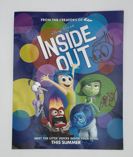 Pete Docter "Inside Out" Director Autographed And Sketched 8x10 Photo