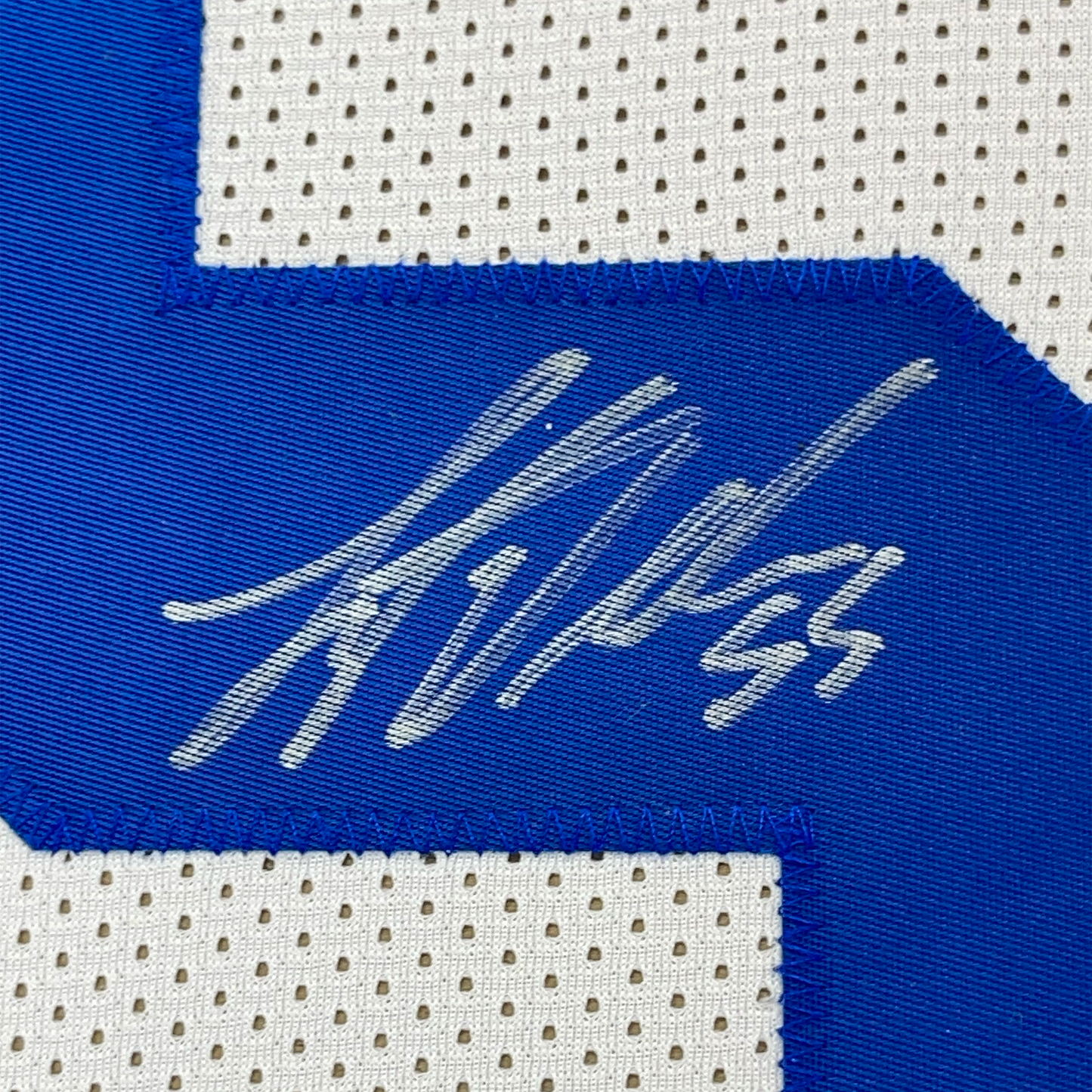 Framed Autographed/Signed Leighton Vander Esch 35x39 Dallas White Football Jersey JSA COA