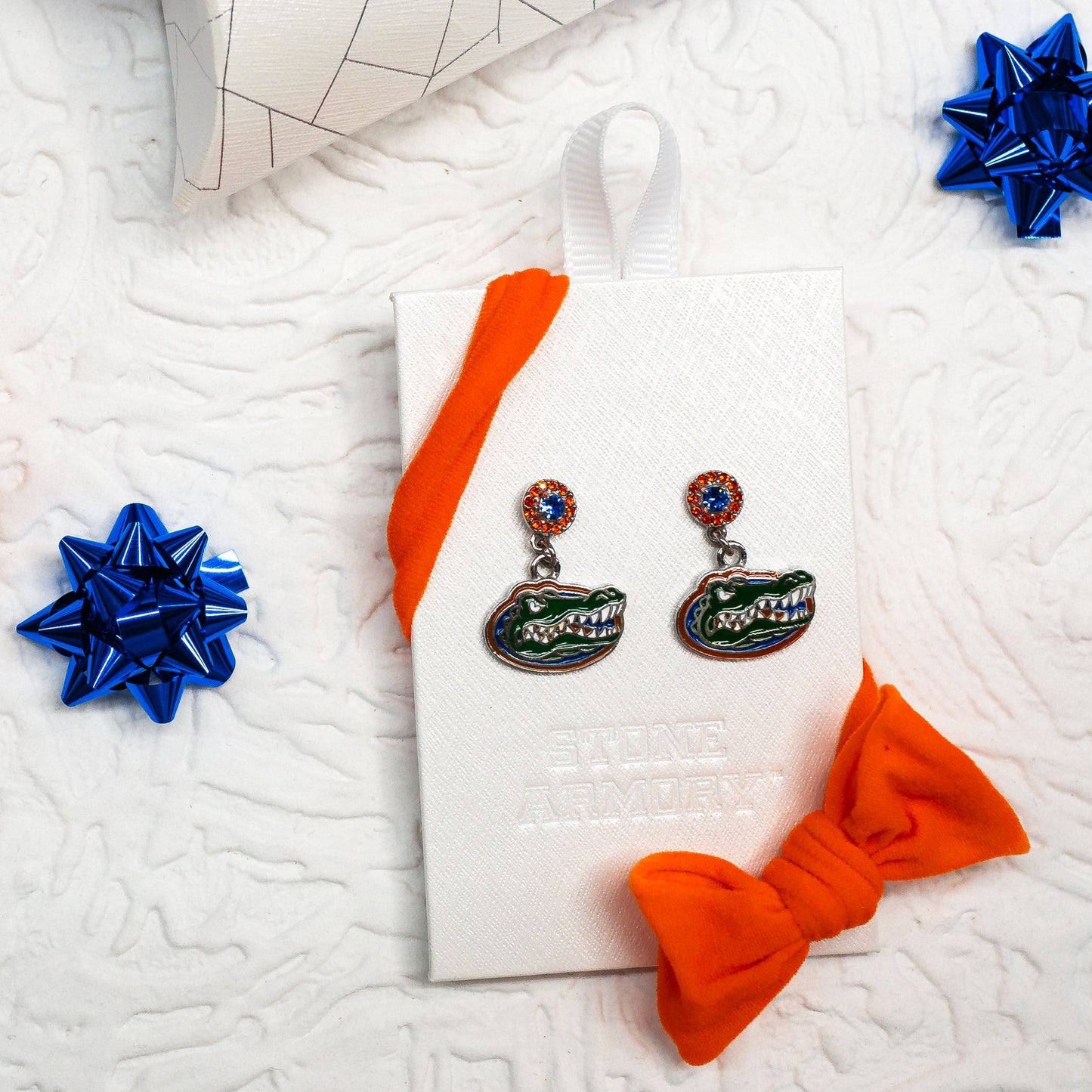 Florida Gator Crystal Drop Earrings