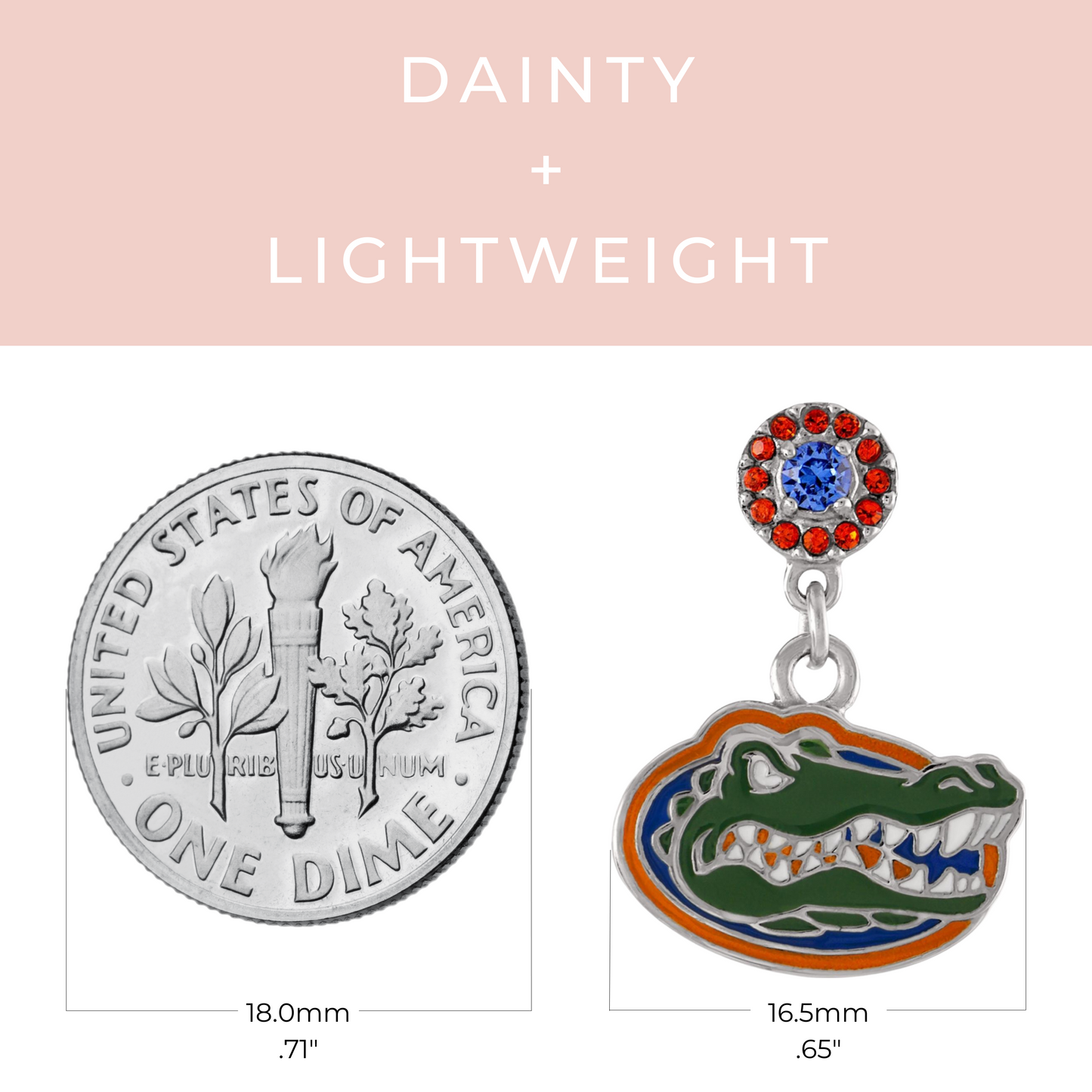 Florida Gator Crystal Drop Earrings